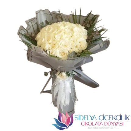 50'li Beyaz Gül Buket