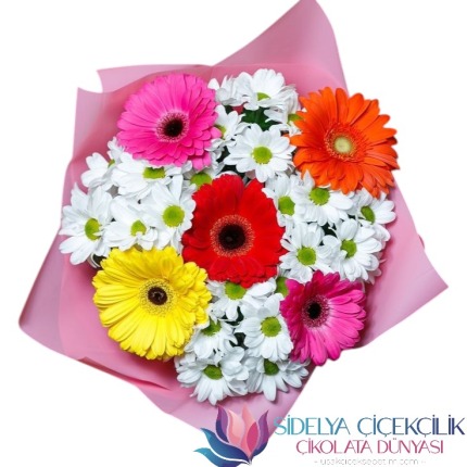 Papatya-Renkli Gerbera  Buketi